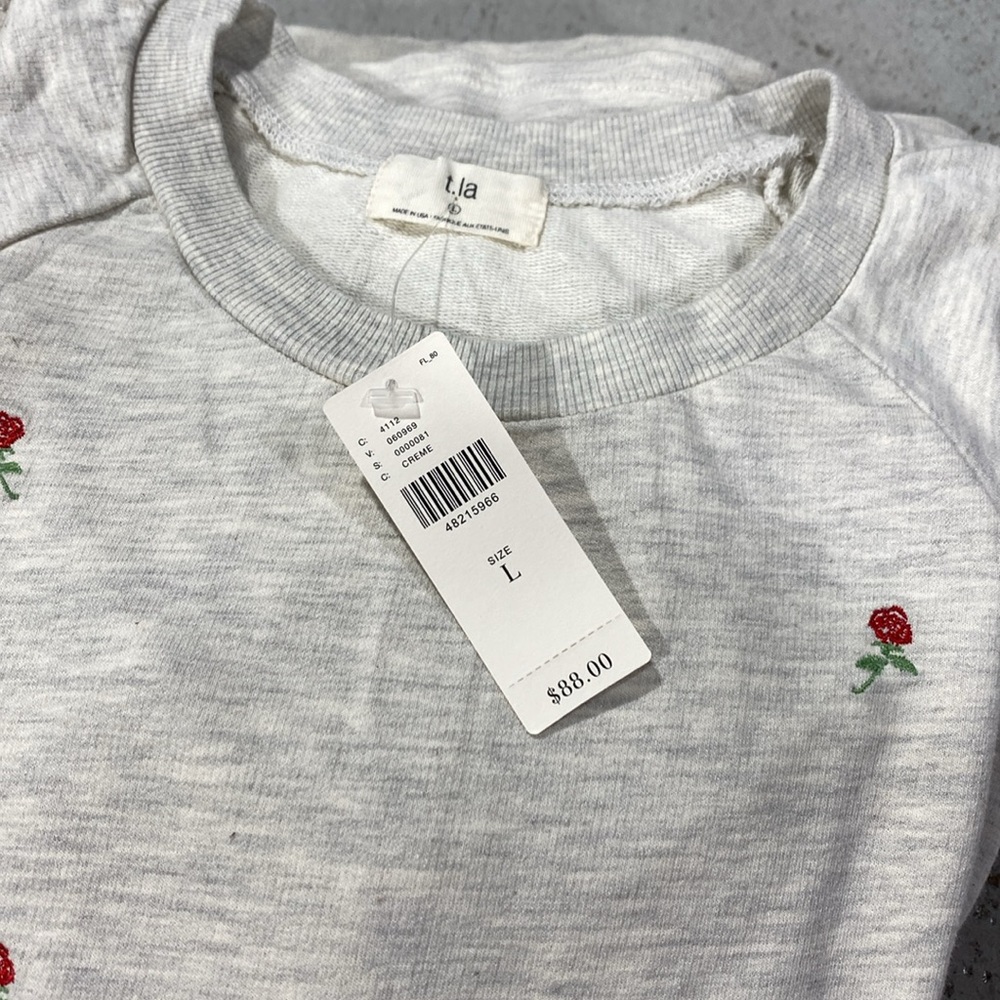 Anthropologie Rosebud Peplum Sweatshirt New T.La - Picture 7 of 7
